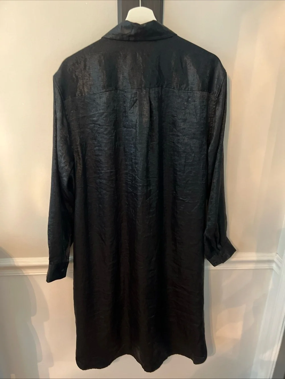 Ava & Viv Black Longline Button-Up Shirt Dress